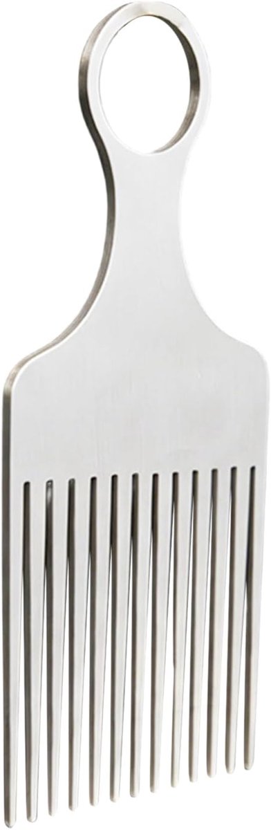 Haarpluk Stylingkam - Metalen Plectrum Vorkkam - Ontwarren Stylen - Antislip Handgreep - 14cm Lengte