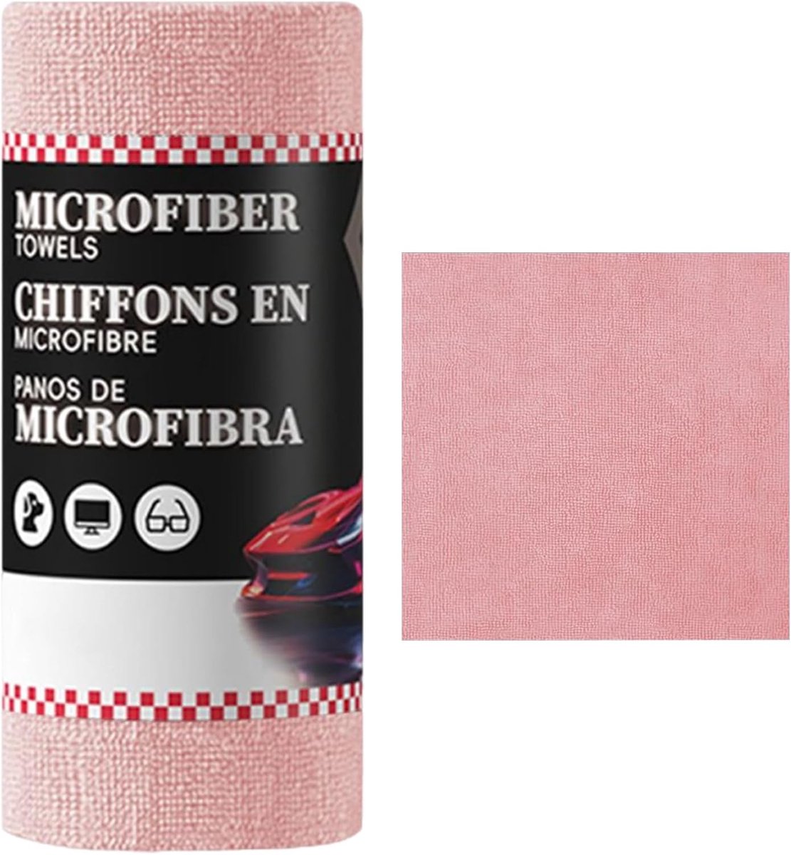Microvezel Doeken - Polijstdoek Set - Streeploos Reinigen - Zeer Absorberend - 30x30cm - Roze