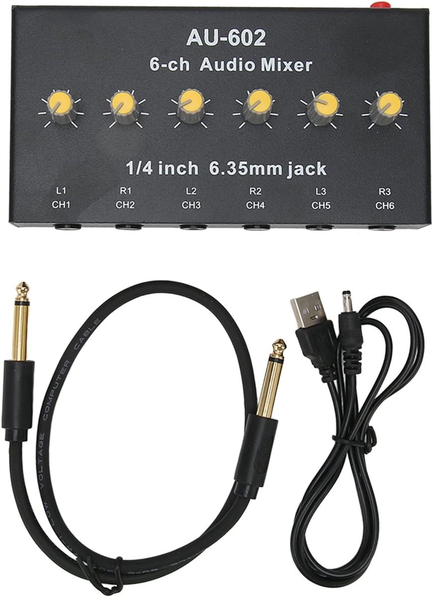 Geluidsmixer - Audio Interface - Muziek Opnemen - Laag Geluidsniveau - Compact Formaat - Zwart