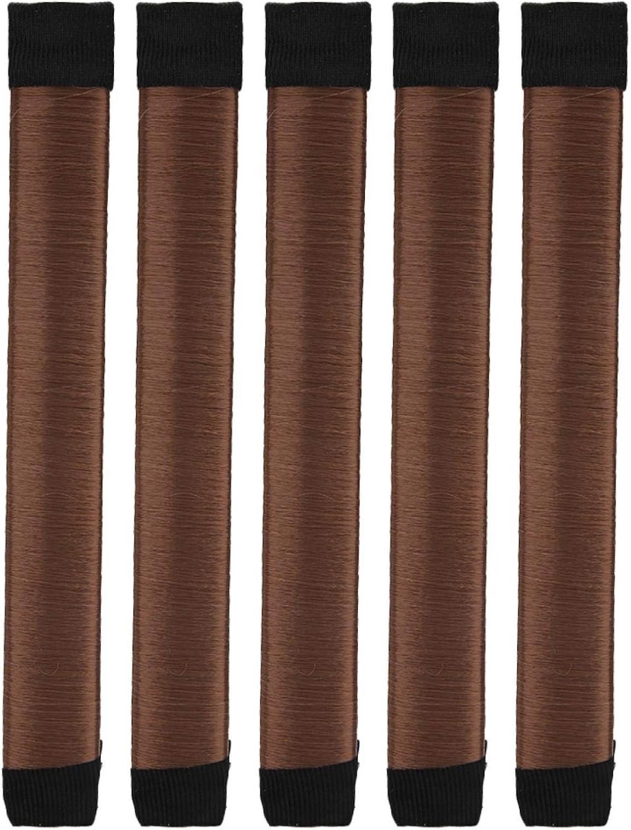 Haar Styling Donuts - Haar Accessoires - Snel Kapsels Maken - Set van 5 stuks - 21 cm - Bruin