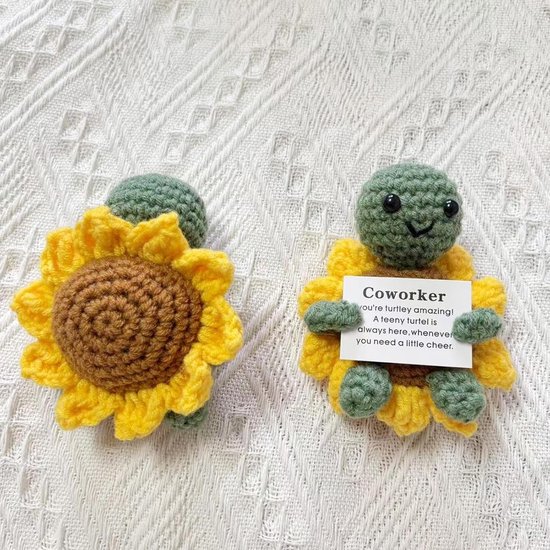Gehaakte Schildpad - Pluche Speelgoed - Motiverend Cadeau - Handgemaakt Ontwerp - 10 cm Hoog - Uniek — afbeelding 3