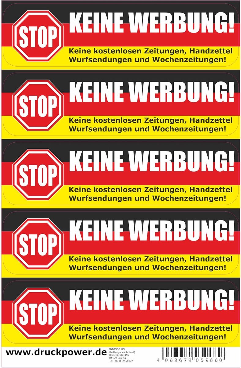 Brievenbus sticker - Geen reclame - Post sorteren - Weerbestendig UV-bestendig - 75x20mm - Zwart