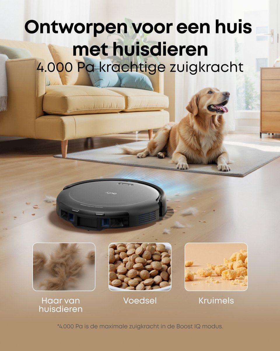eufy Auto-Empty C10, slanke behuizing van 7,2 cm, tapijtreiniger, edge expansion borstel, automatisch legen, point laser en multi-infrarood navigatie — afbeelding 7