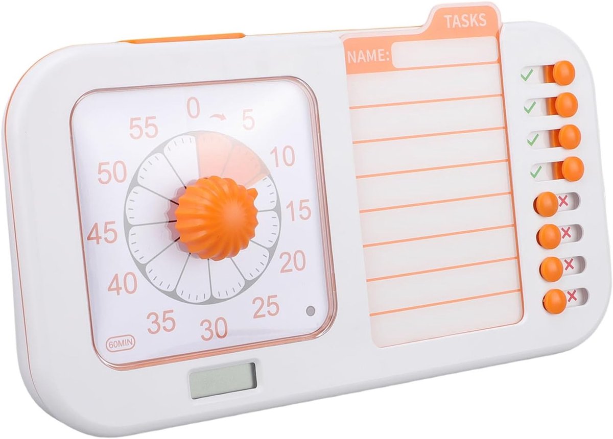 Visuele Timer - Taak Planner - Tijd Management - 3-in-1 Functie - 21x13x7 cm - Roze