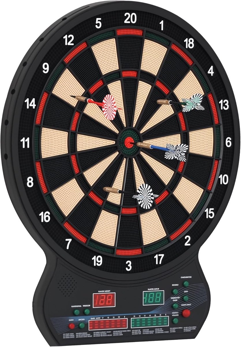Elektronisch Dartbord - Dartspel - Spel voor vrienden - 27 Spellen 202 Variaties - 42x3x51cm - Zwart