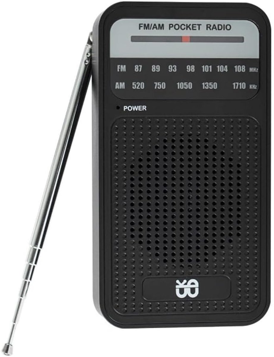 Draagbare Radio - Zakradio AM FM - Muziek Luisteren - Ingebouwde Speaker - 12.5 x 7 x 3.5 cm - Zwart