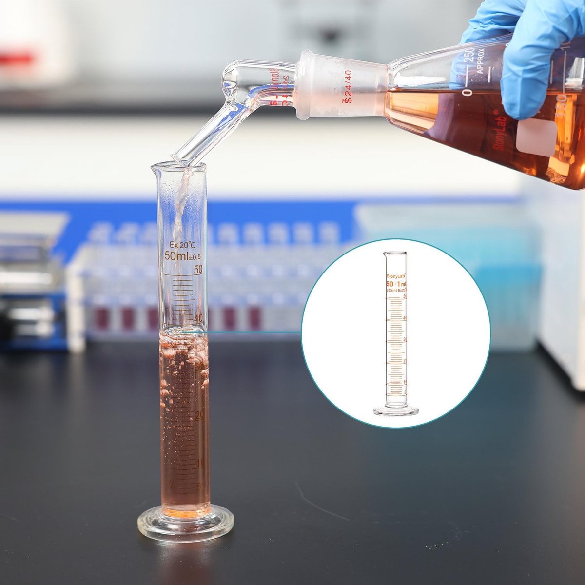 Gegradueerde Cilinder - Meetglas - Laboratorium Werk - Zware Muur Ontwerp - 100 ml - Transparant