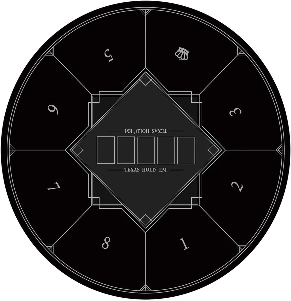 Pokermat - Speelmat Kaartspel - Texas Hold'em - Opvouwbaar Ontwerp - Voor 8 Spelers - Zwart