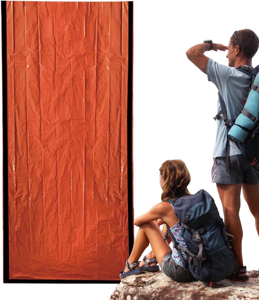 Slaapzak - Nooddeken - Kamperen en Reizen - Warmtebehoudend Materiaal - 266x91cm - Oranje