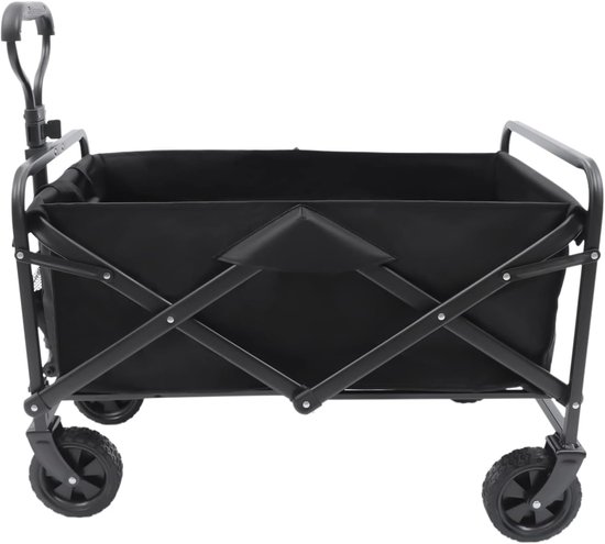 Opvouwbare Bolderkar - Transportwagen Vouwwagen - Outdoor Activiteiten - Verstelbare Handgreep - 80kg Draagvermogen - Zwart van Opvouwbare Bolderkar — afbeelding 5