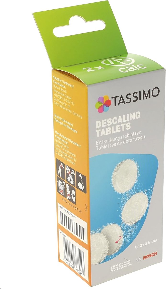 Ontkalkingstabletten Koffiemachine - Bruistabletten Reiniging - Koffieapparaat Onderhoud - 2 Complete Ontkalkingen - 4 Tabletten 18g