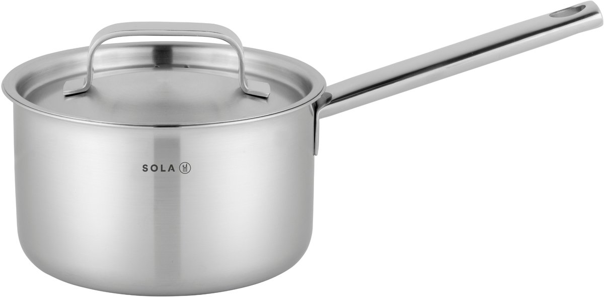 Sola Steelpan - Ø 16 cm - Zilver - Inclusief deksel