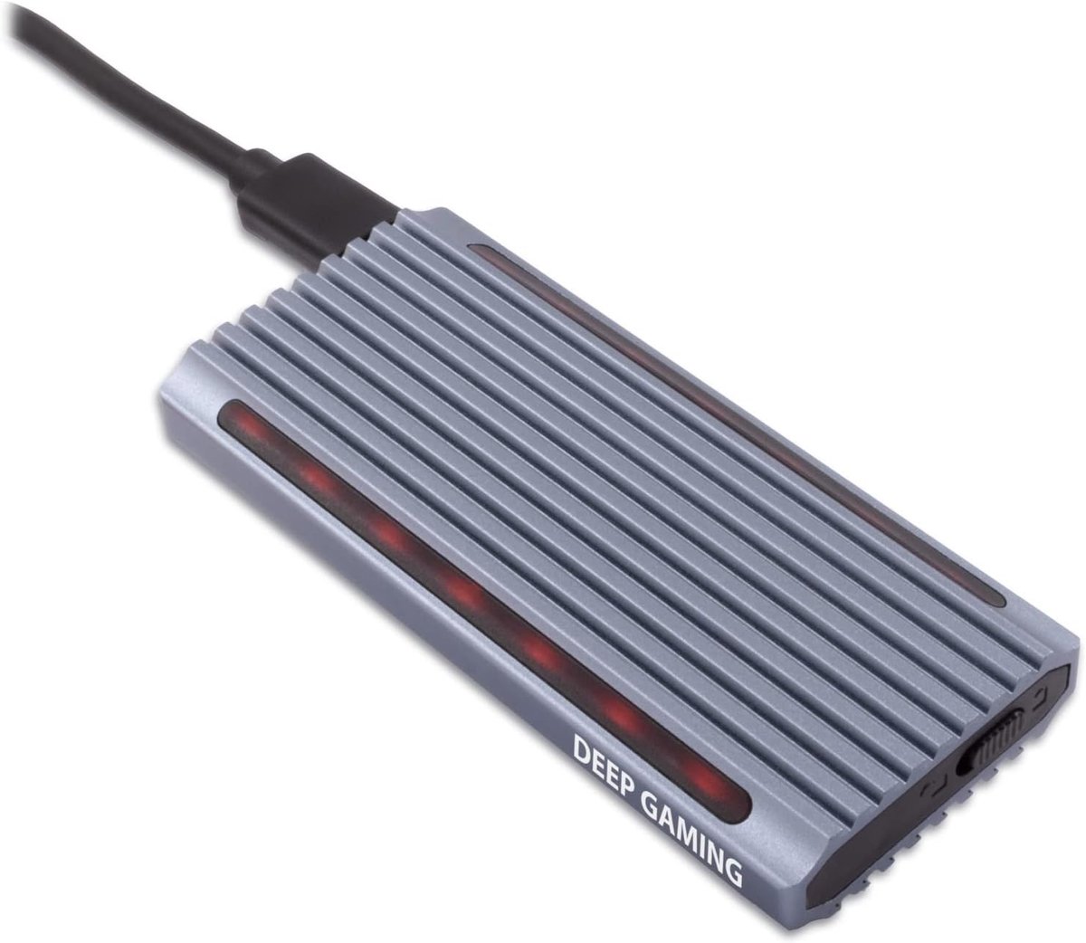 Harde Schijf Behuizing - Externe SSD Enclosure - Snelle Data Transfer - RGB Verlichting Activiteit - 98x44x13 mm - Grijs