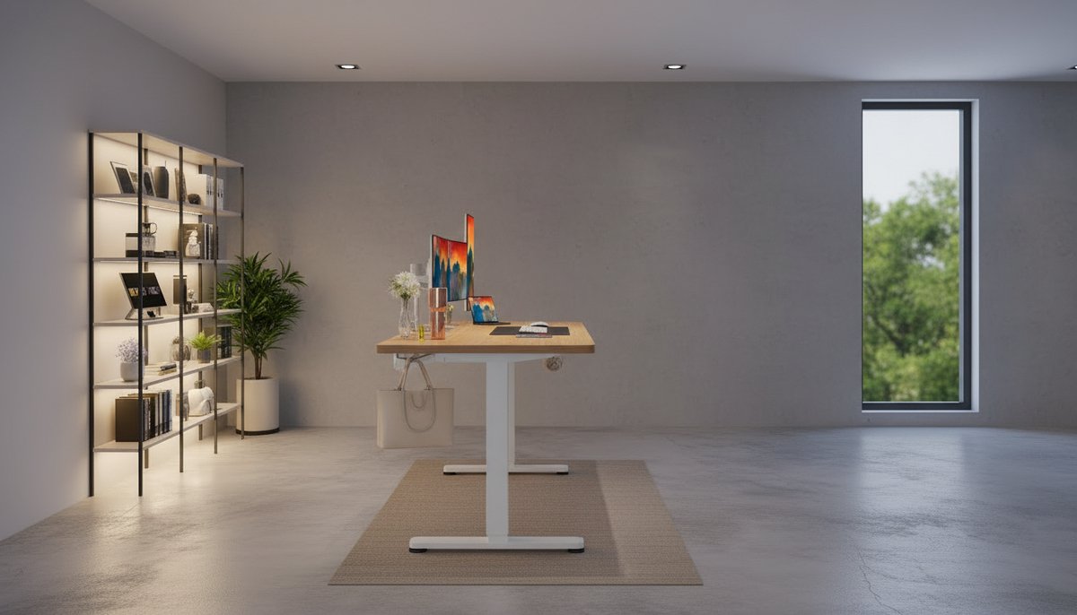 Electric Desk Casa Velluto Elevare Pro 140x70 cm – Hoogte Verstelbaar Zit-Sta Bureau met 4 Geheugen Smart Paneel, Ergonomisch Home Office Bureau, Vintage Design, Stil, Stabiel en Krachtig