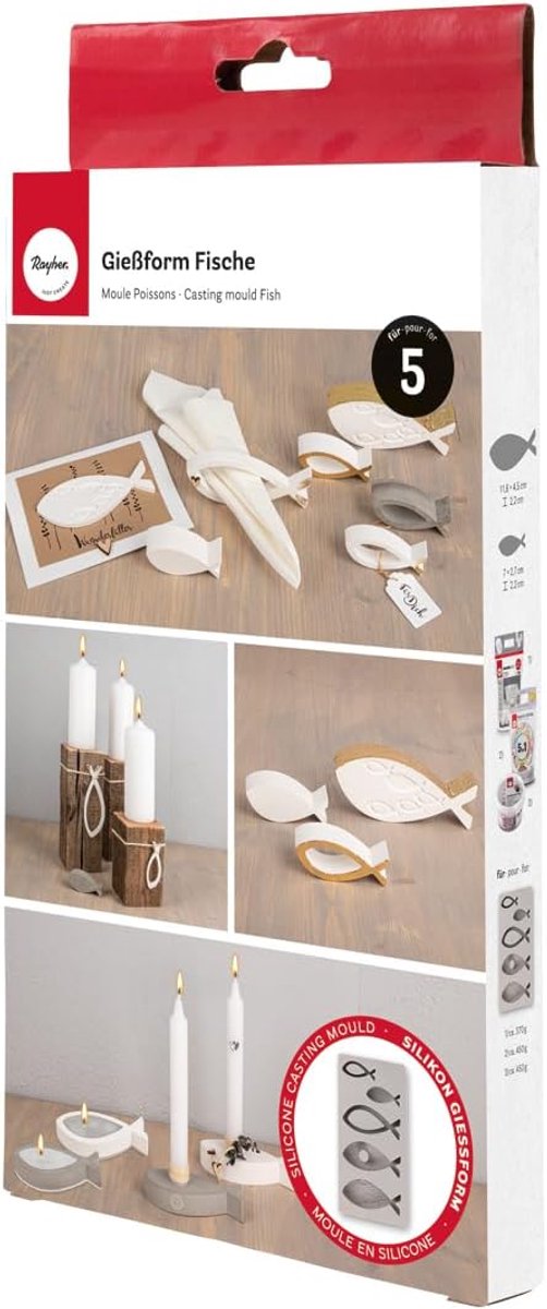 Gietvorm Siliconen - Vormpjes Maken - Hobby Projecten - Vijf Vormen - 14x26cm