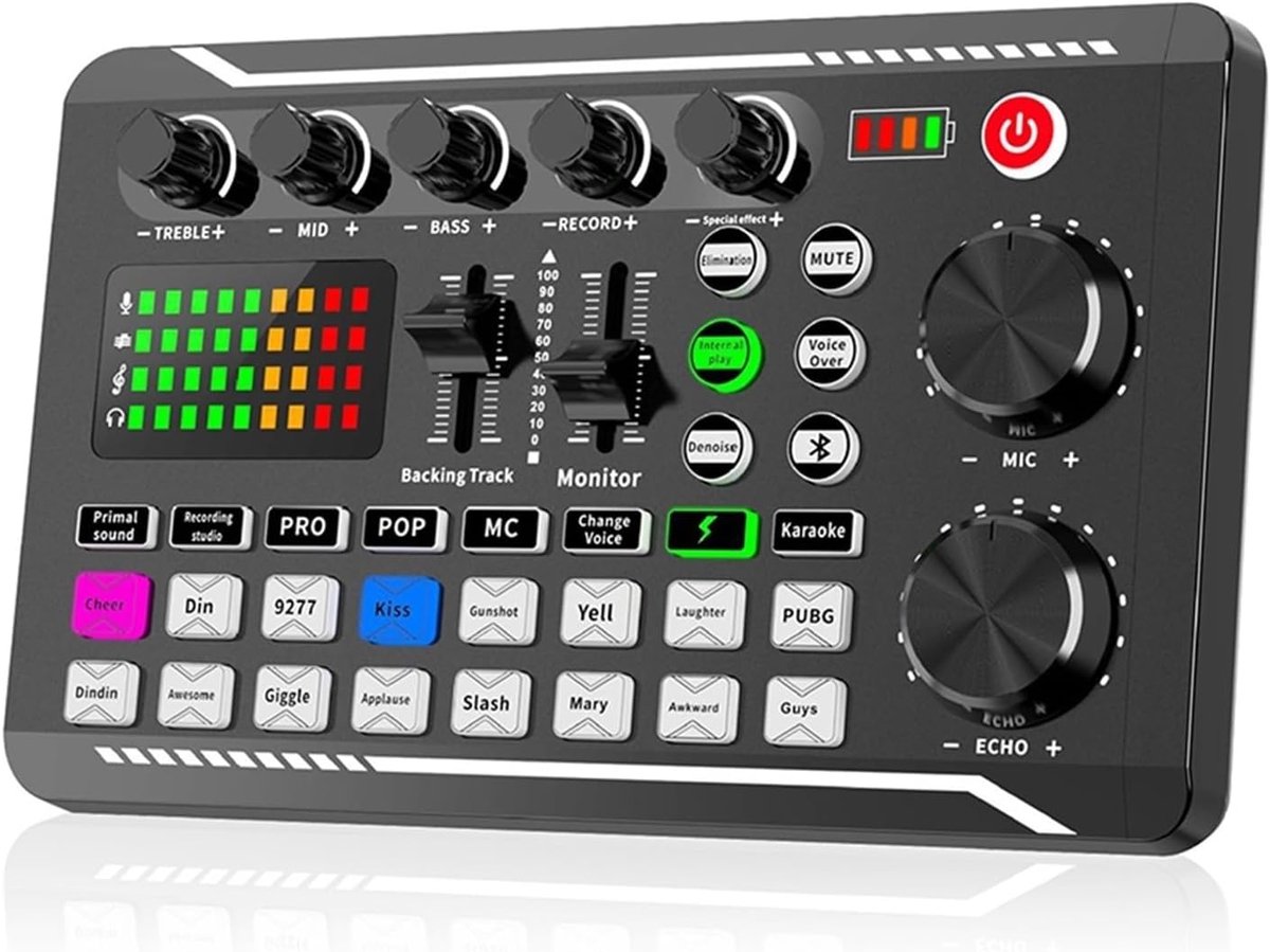 Geluidskaart Kit - Podcast Mixer - Live Streaming - Bluetooth Connectiviteit - Compact Formaat