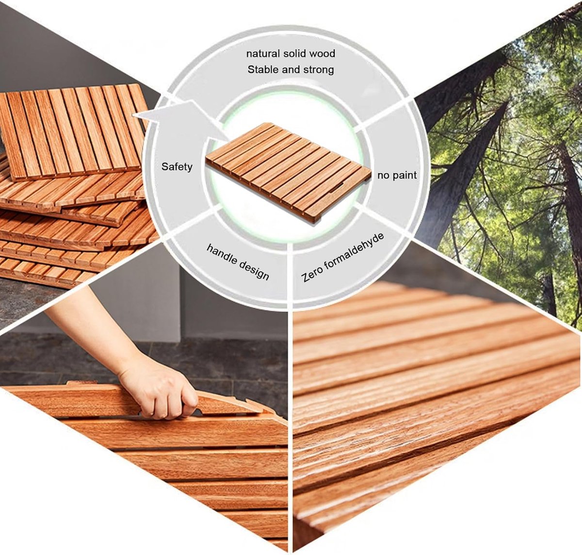 Houten Badmat - Bamboe Vlonder - Veilig Douchen - Antislip Ontwerp - 40x60cm — cadeau in Wonen & Interieur - foto 4