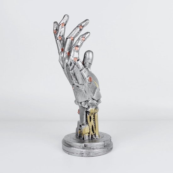 Gaming Standaard - Controllerhouder Hoofdtelefoon - Bureau Decoratie - Uniek Robotarm Design - 10x10x25 cm - Metaal Zilver van Merkloos — afbeelding 2