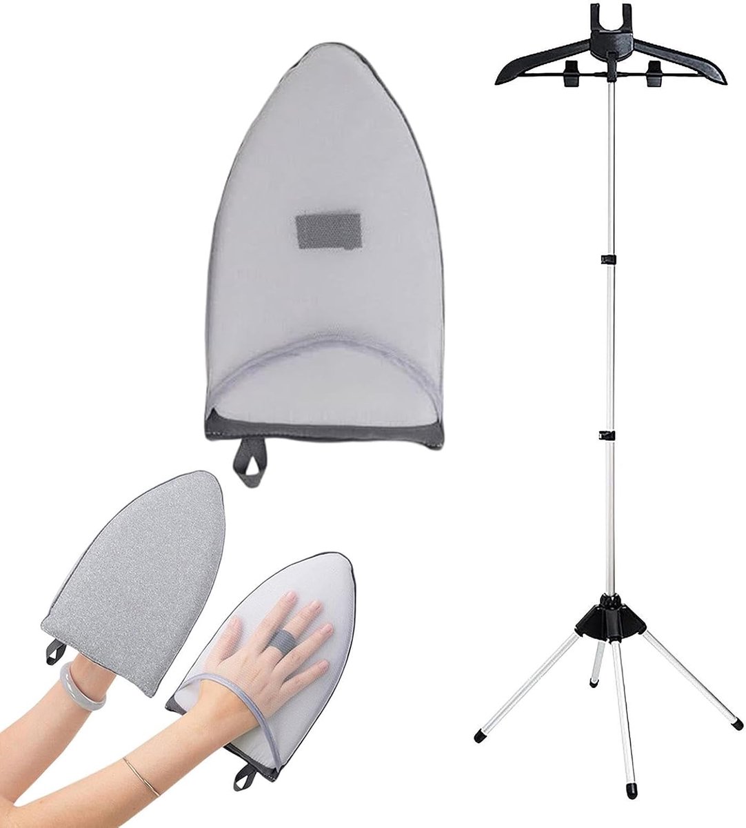 Stoomrek Kleding - Kledinghanger Stomer - Stoffen Onderhoud - 360 Graden Draaibaar - Uitschuifbaar Tot 80cm - Zwart