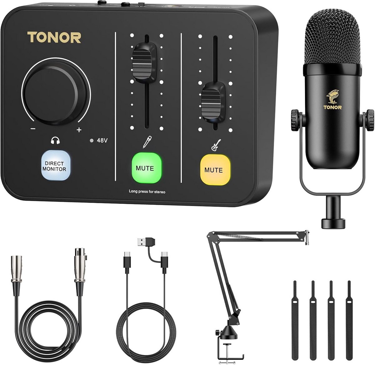 Podcastapparatuur Pakket met Mixer en Dynamische Microfoon voor Opnemen en Streamen
