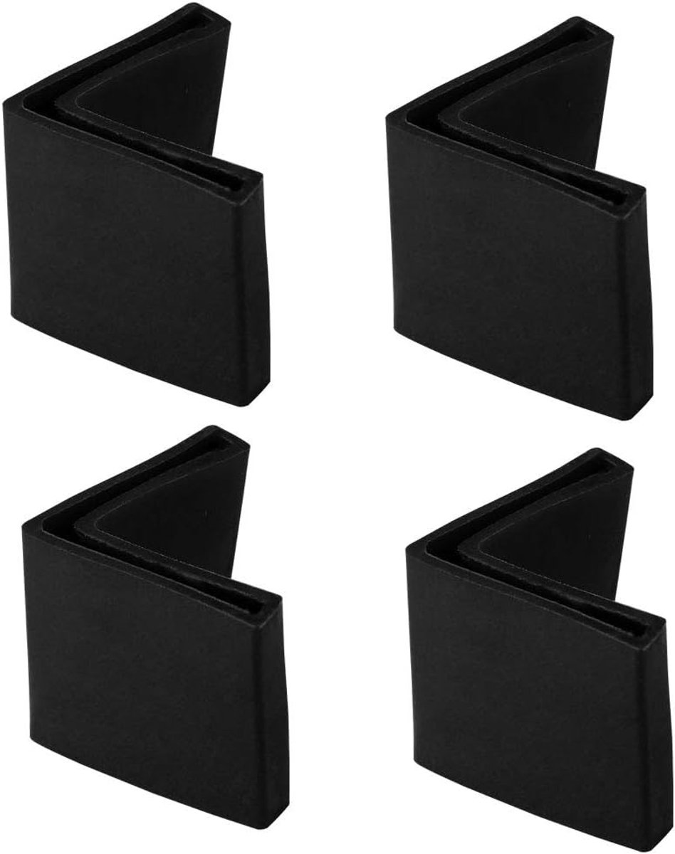 Hoekbeschermers L-vorm 4 stuks 40 mm x 40 mm Zwart voor Vloerbescherming