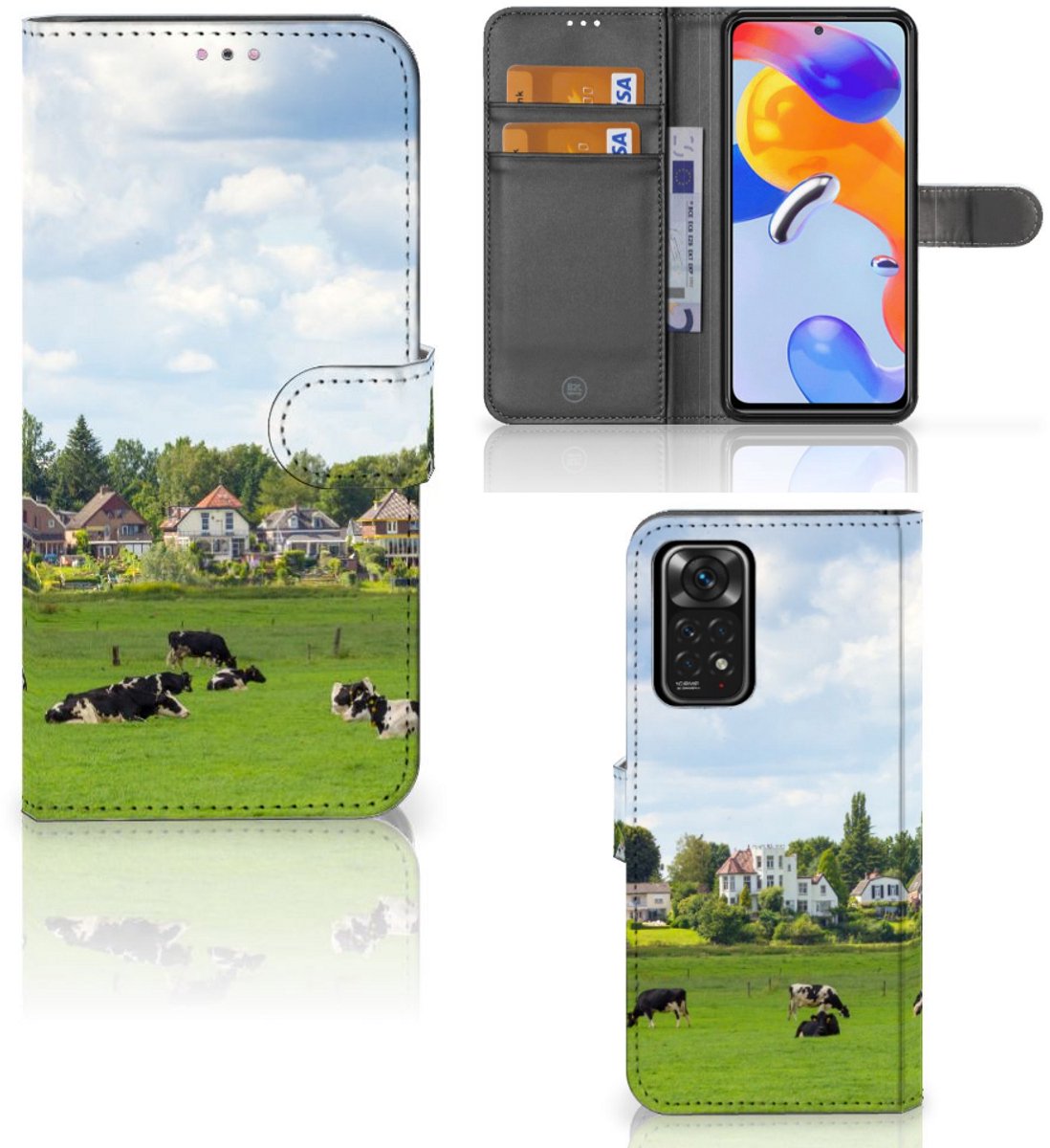 Xiaomi Redmi Note 11 Pro 5G/4G Telefoonhoesje met Pasjes Koeien