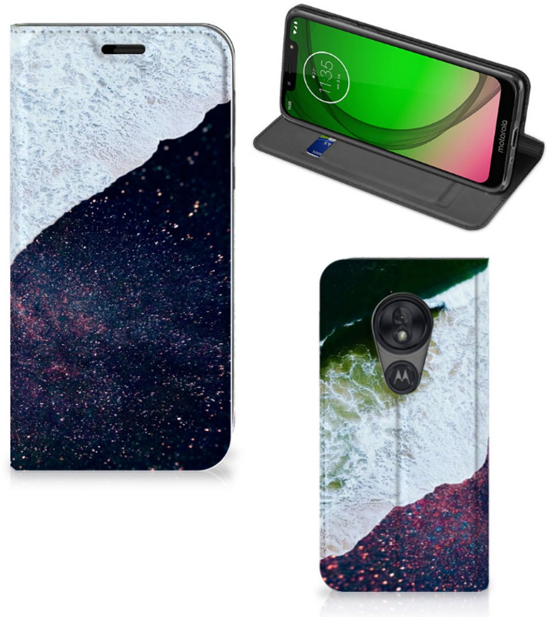 Motorola Moto G7 Play Stand Case Sea in Space