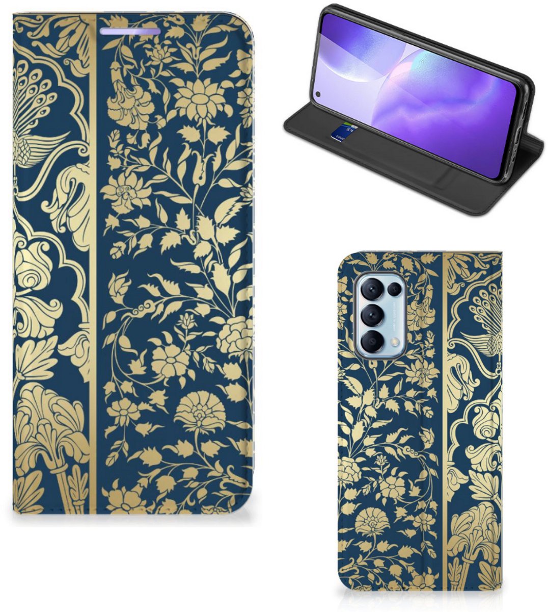 OPPO Find X3 Lite Smart Cover Beige Flowers