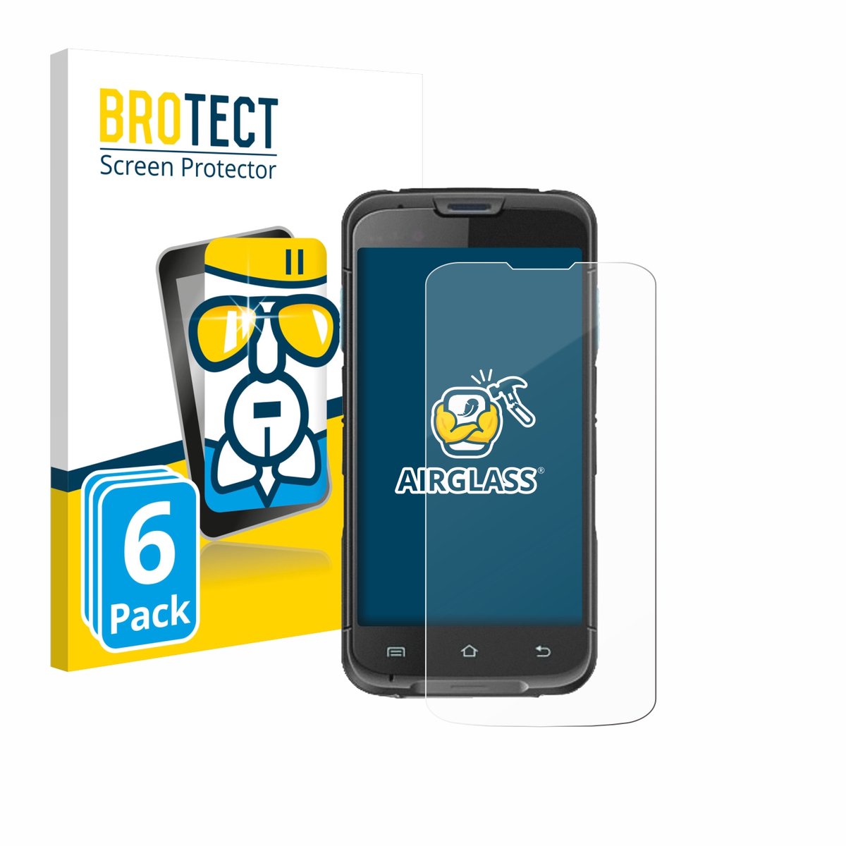 Screenprotector 6 Stuks voor Unitech EA602 Beschermglas transparant