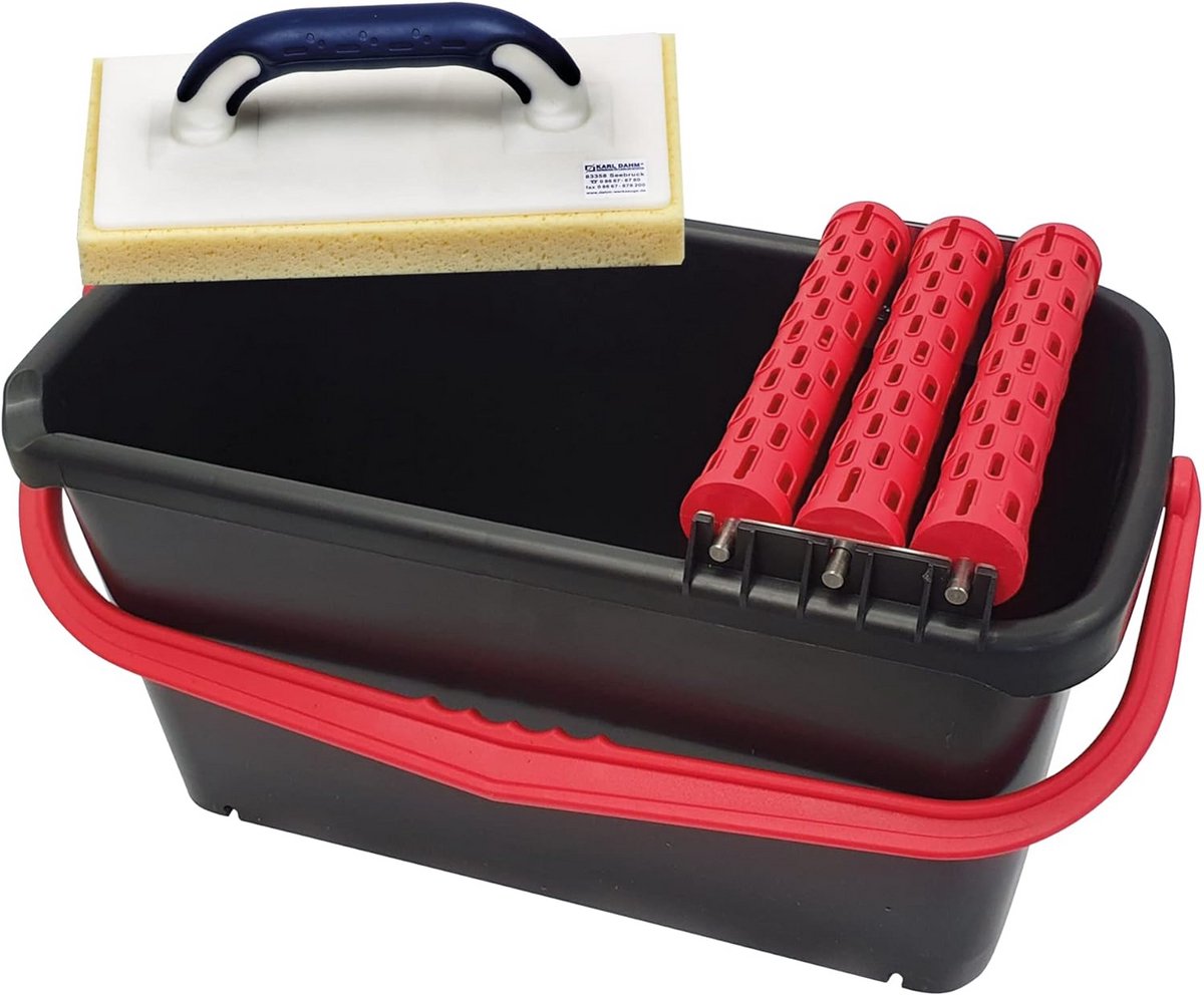 Professionele Was Set voor Tegels met Emmer van 23 Litre en 3 Rollen Bevestiging
