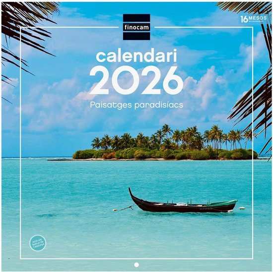 Wandkalender 2026 - Maandoverzicht met Paradsische Landschapsfoto's - 30 x 30 cm