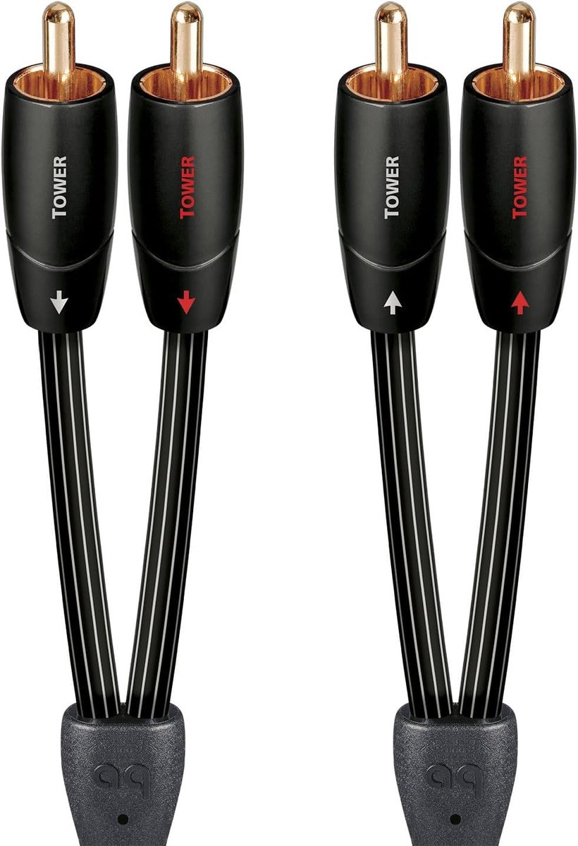 8m RCA Audio Kabel - 2x Cinch, Koperen Geluidskabel, Zwart