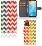 Belle coque de téléphone OPPO A15 Coque pour smartphone Zigzag Color