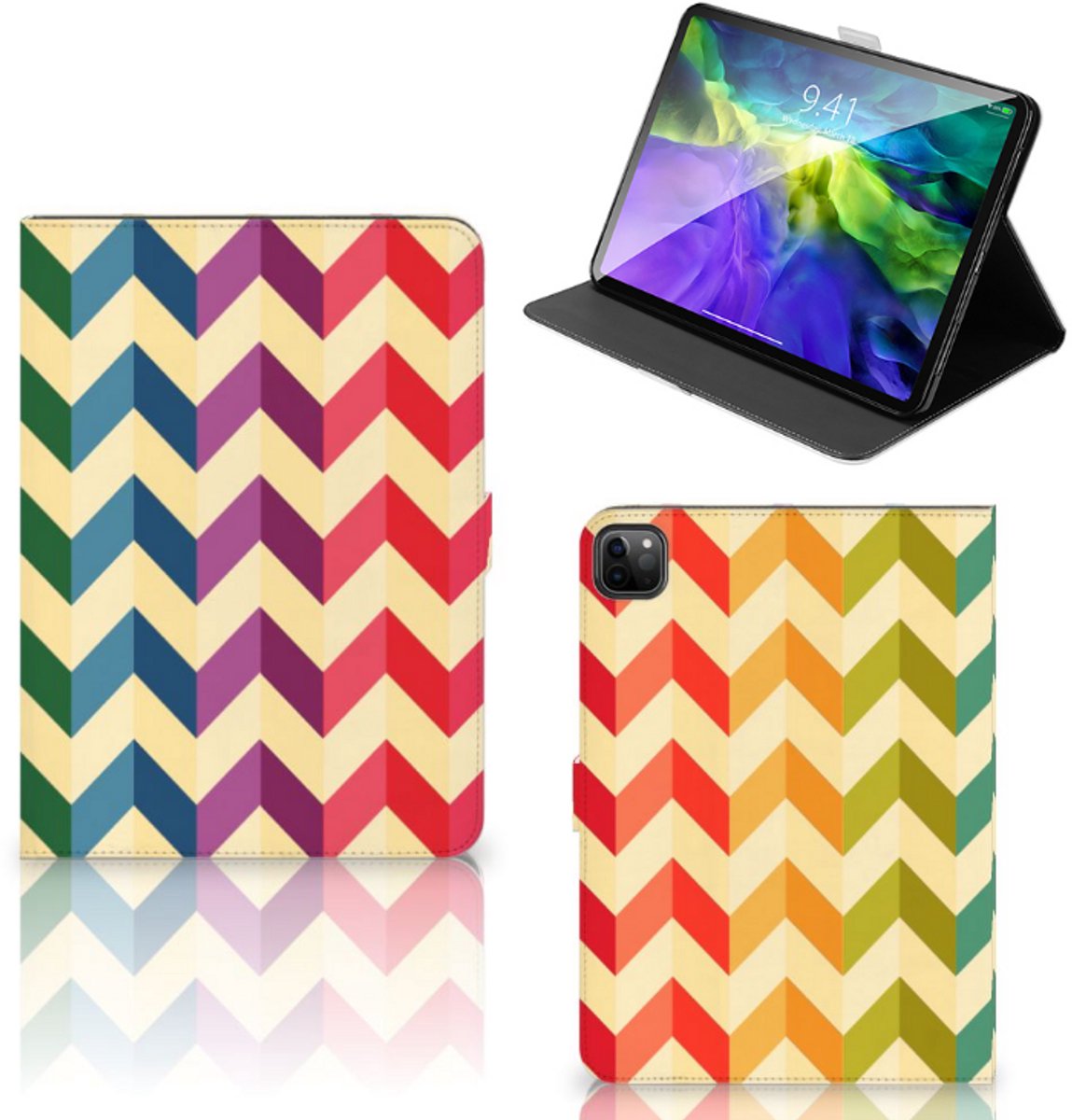 iPad Pro 11 2020/2021/2022 Tablet Hoes Zigzag Multi Color