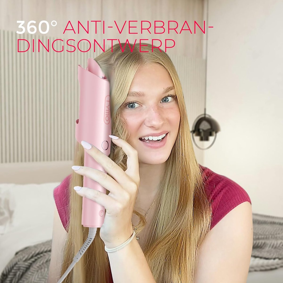 TYMO Automatische Krultang 25mm met Instelbare Temperatuur Roze - afbeelding 2