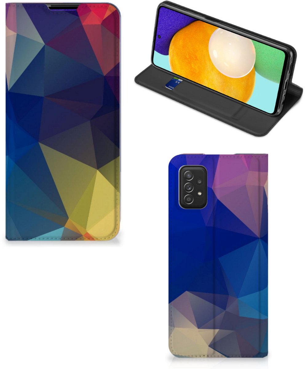 Standcase Hoesje voor Samsung Galaxy A03s Stand Case Polygon Dark