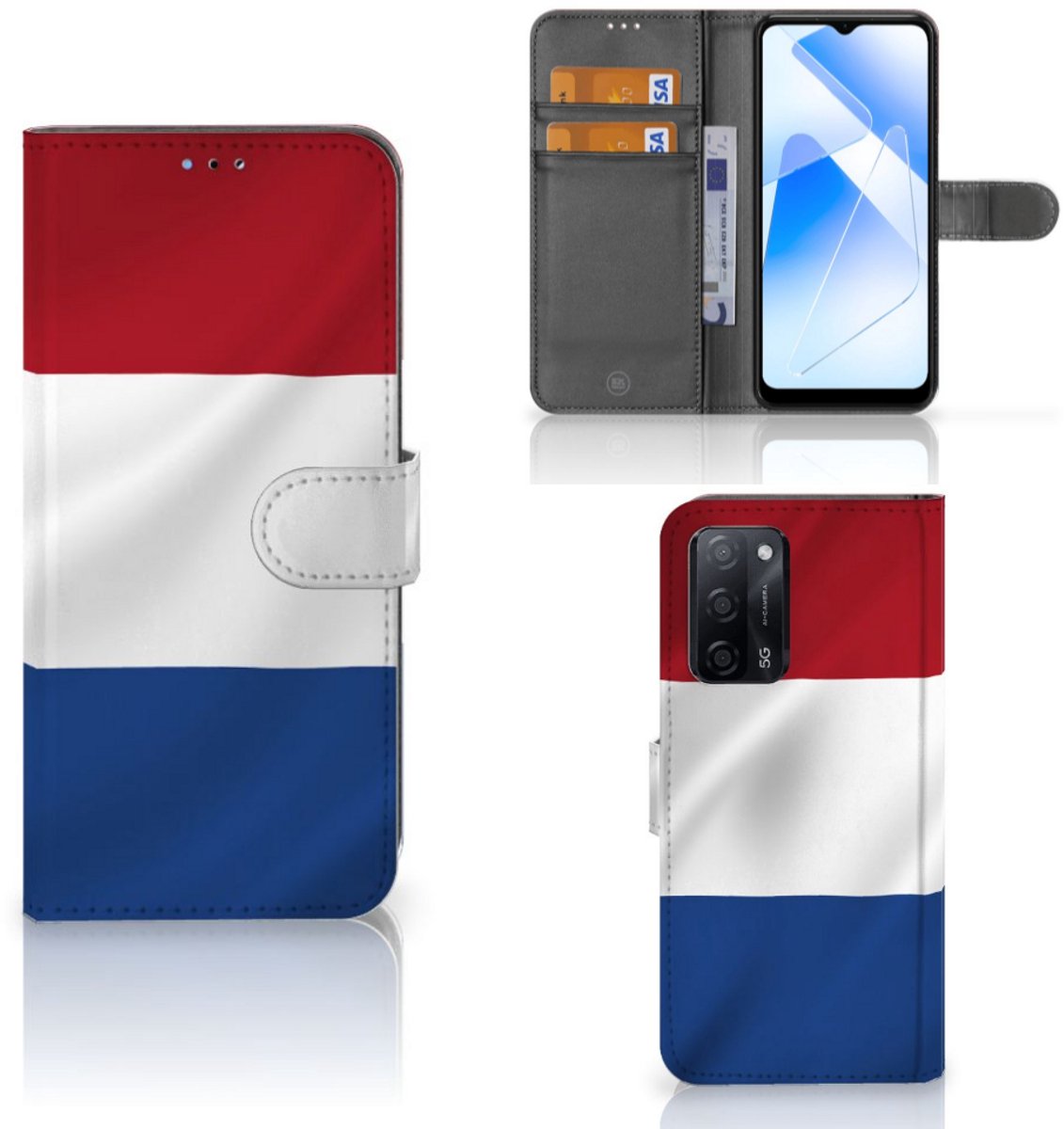 Boekhoesje voor OPPO A16/A16s/A54s Bookstyle Case Nederlandse Vlag
