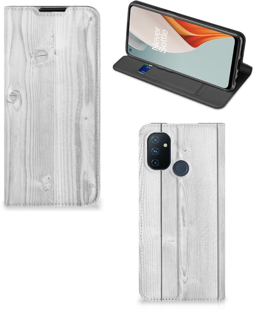 OnePlus Nord N100 Book Wallet Case White Wood