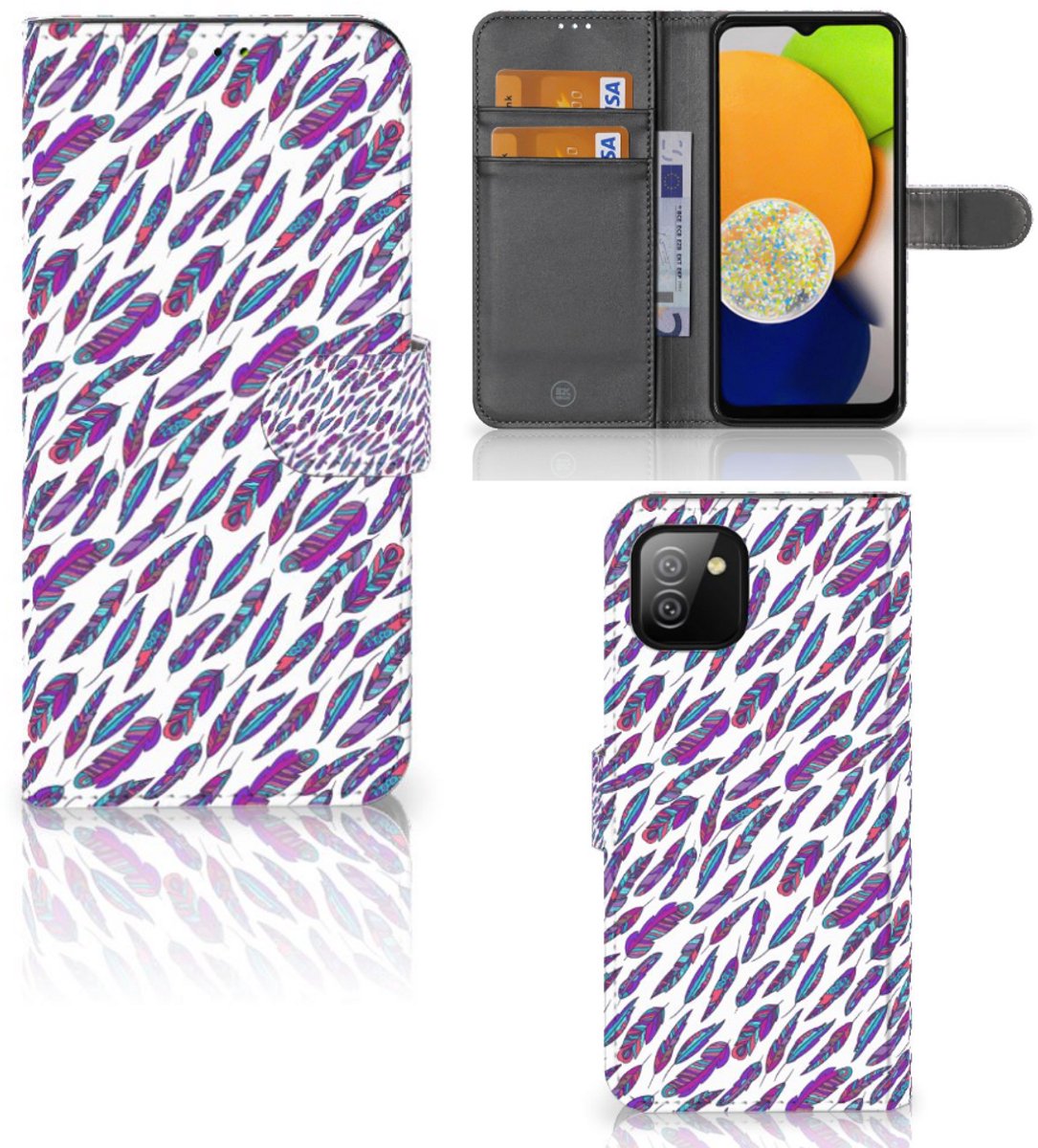 Samsung Galaxy A03 Telefoon Hoesje Feathers Color
