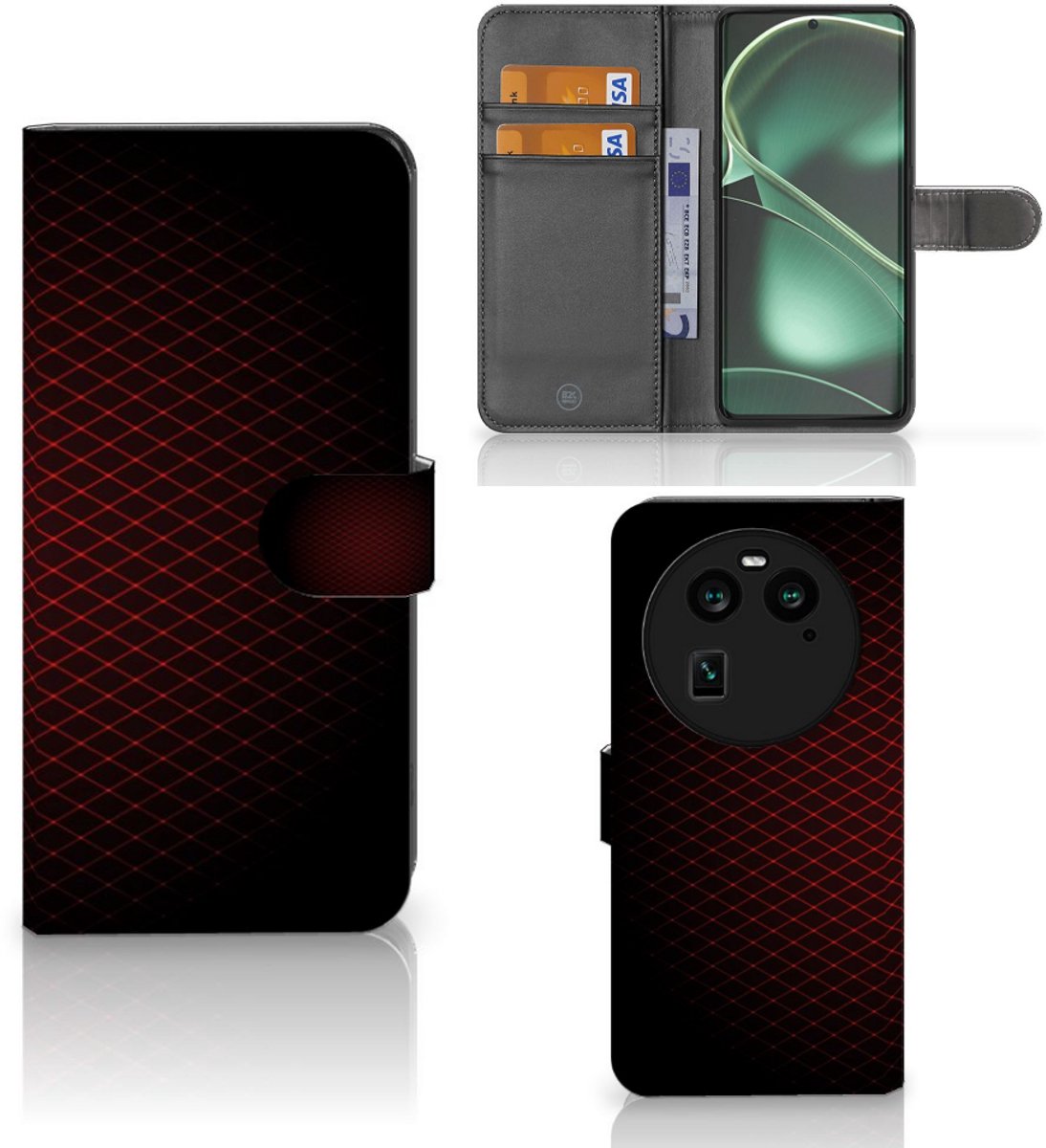 OPPO Find X6 Telefoon Hoesje Geruit Rood