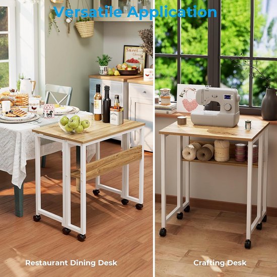 Laptoptafel op Wielen - Bijzettafel Verstelbaar - Bedtafel - Computer Tafel — afbeelding 3