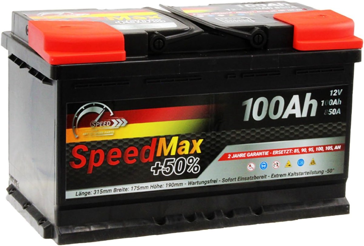 Autoaccu 100 Ah 850 A 12 V - Klaar voor gebruik met hoge capaciteit