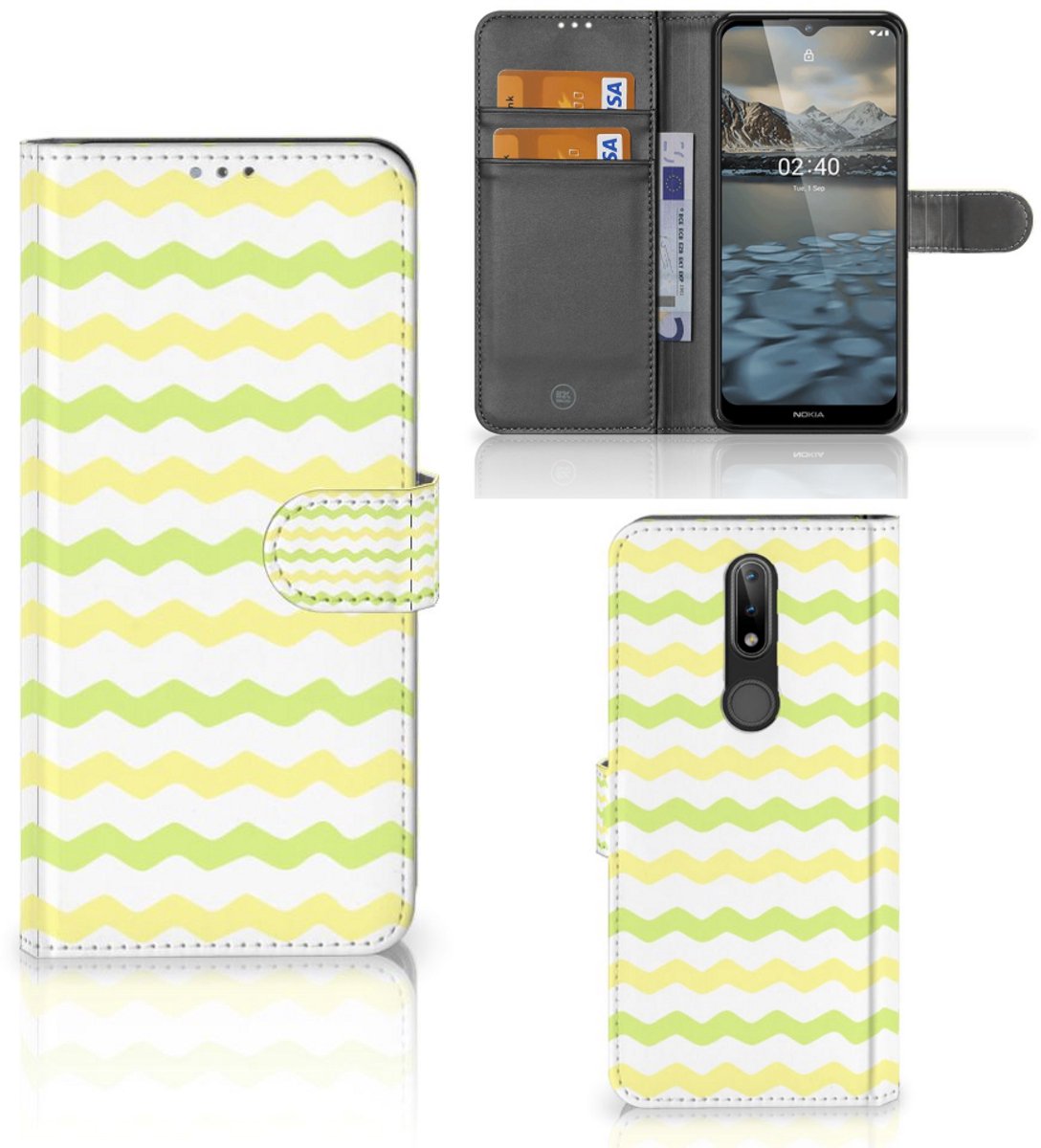 Nokia 2.4 Telefoon Hoesje Waves Yellow