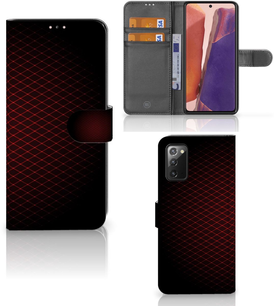 Samsung Galaxy Note 20 Telefoon Hoesje Geruit Rood