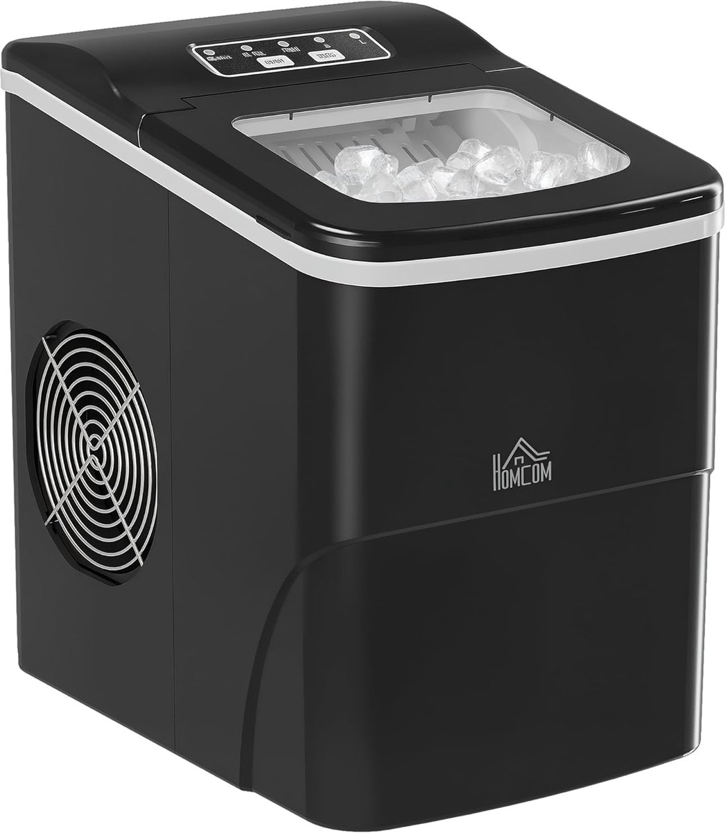 IJsblokjesmachine 12kg per 24u met LED-display en zelfreinigende functie