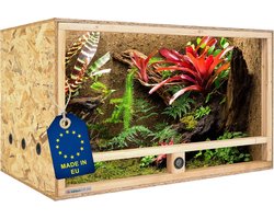 Houten Terrarium 120x60x60 cm voor Reptielen en Amfibieën - Met Zijventilatie en Hygrometer