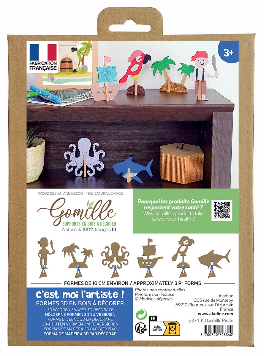 Gomille MDF Piraten figuren set knutsel speelgoed creatief.