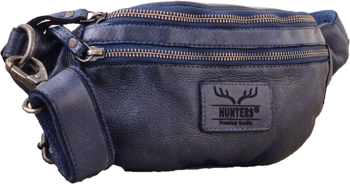 Boutique Trukado - Hunters Leren Heuptas - Fanny pack - blauw - (bxhxd) ca. 23cm x 13,5cm x 6cm