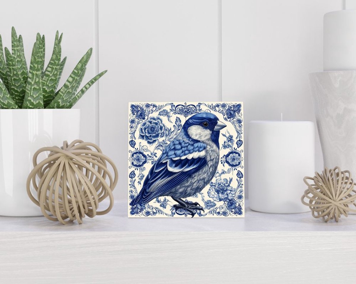 Tegel 15x15 cm met Delfts blauw cadeau decoratie | tegeltjes met tekst | tegeltjes met spreuken | collega | oma | opa | pensioen | mama | papa | vriend