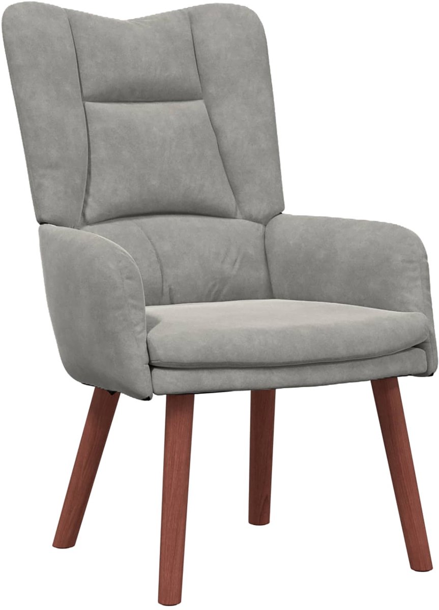 vidaXL Fauteuil - Lichtgrijs - 63 - x - 67 - x - 94 - cm - Fluweel